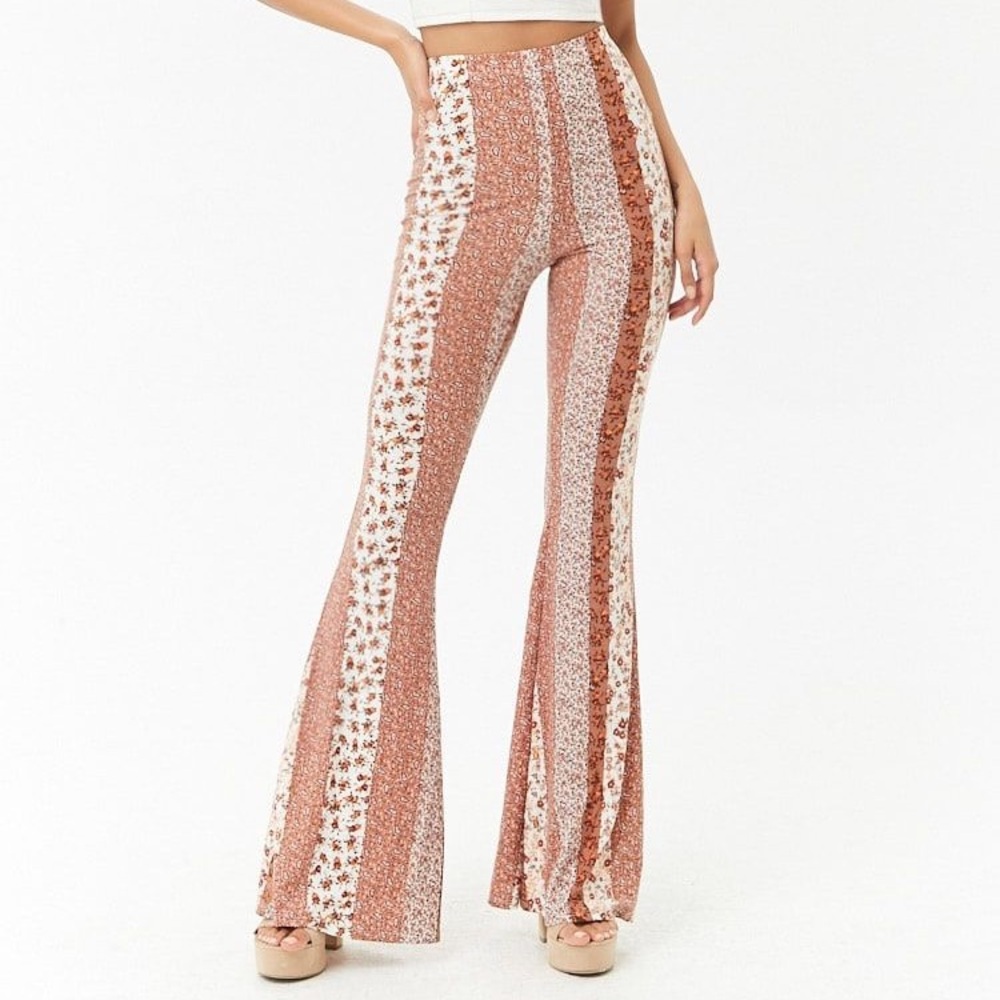 Floral Patterned Women's Flare Pants
